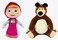 Grandi Giochi - Masha and The Bear Soft Plush Toys 20 cm Assorted - Mha04000