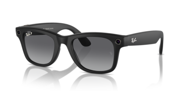RayBan Meta Wayfarer Large Smart Glasses with Meta AI, Audio, Photo, Video Compatibility Polarized Gradient Graphite Lenses (Large Size) - Matte Black