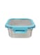 Borosil Stainless Steel Lunch Box, Leak-Proof Lunch Box With Blue Lid, Square Lunch Container For School &amp; Office, 800 Ml