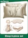 6-Piece Satin Sleep Gift Set, Silky Eye Mask, Hair Scrunchie, Headband, Storage Pouch and 2 Zippered Satin Pillowcase (Soft, Cooling, Blackout, Beige)