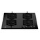 BERTAZZONI Black Ceramic 61cm Built-In 4-burner Glass on Gas Hob with High Power Speed Burner, Cast Iron Supports,Step Flame Settings for Mechanical control,Flame Failure Device for Safety P604PROGNE