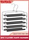 Pants Hangers,2 Pack Non-Slip Space Saving Multi-Layer Swing Arm Hanger,Stainless Steel Hangers,Closet Storage Organizer For Pants Jeans Trouser Tie Slack Clothes,Black