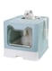 Tazweeq Foldable Cat Litter Box, Front Entry &amp; Top Exit Extra Large Space, Covered Kitty Litter Boxes, Enclosure Toilet Enclosed Plastic Kitty Litter Box, Drawer Type Easy Clean Cat Litter (Blue)