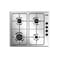 Candy 60cm Built-In Gas Hob &ndash; 4 Burners, Wire Grids, Auto Ignition, Flame Failure Safety, 7.5kW &ndash; Inox Finish with Black Side Knobs, Made in Italy