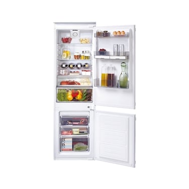 Candy COMBI Built In Refrigerator 2-Door, 55cm Width, Static Vented, LED Light, Glass Shelves, A+ Energy Class