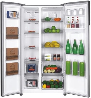 Candy 529 L A++ Energy Rated   Side‑by‑Side No‑Frost Refrigerator/Freezer, 4 Star, Freestanding, Inox Finish, Very low noise &mdash; CHSBSO6174XWD19