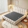 Whisper Tufted Upholstered Premium Upholstered Queen Size Bed (150 X 200 CM) Off White Color