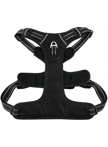 Zoro Premium Quality Dog Harness with Leash, Breathable, Comfortable, No Pull, Glows in Dark, Adjustable, Extra Large, Black