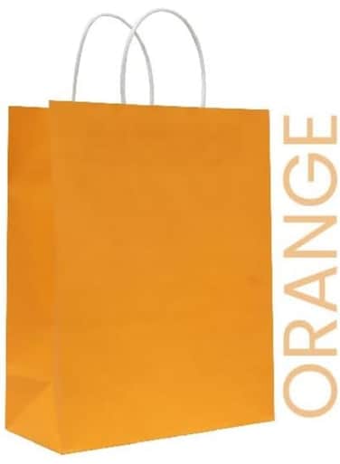 Packing Kraft Paper Bag Orange Twisted Handle 22x11x27cm Paper Party Bags Hen Party Bags Kraft Paper Bag Bride Birthday Gift Bag Wedding Celebrations Bags For Party Favour Pack of 10 Pieces