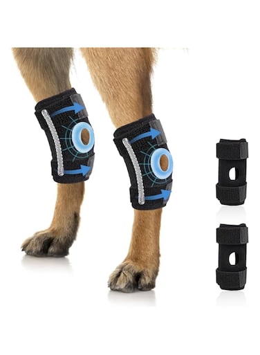 Dog Leg Joint Protector Knee Assist Rehabilitation Dog Cat Ligament Joint Dislocation Protective Bracket (Black, M)