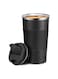 Travel Coffee Mug, Spill Proof Leakproof 16 oz Insulated Coffee Mug with Screw Lid, Stainless Steel Vacuum Tumbler, Reusable Thermal Coffee Cup for Hot and Cold Drinks, 510ml, Black
