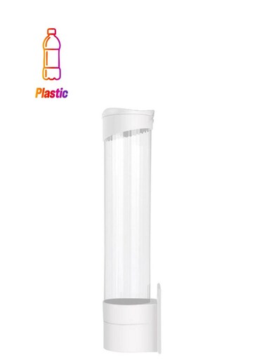 Disposable Paper Cups Dispenser Clear/White 41.5x9cm