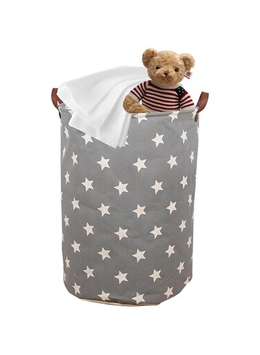 STAYOUNG 75L Laundry Hamper - Children's Storage Basket, Large Capacity Fabric Basket For Bathroom, Laundry Room, Clothes, Toys Or Snacks (Grey Stars)