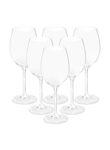 Bohemia Gina 450ml Goblet Glasses &acirc;&euro;&ldquo; Set of 6 Elegant Crystal Wine Glasses