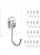 AnnuoYi All-Purpose Large Adhesive Hooks for Hangings, Self-Adhesive Traceless Clear and Removable, Waterproof and Rustproof Multiple Uses for Bathroom Kitchen Home,50 Pcs
