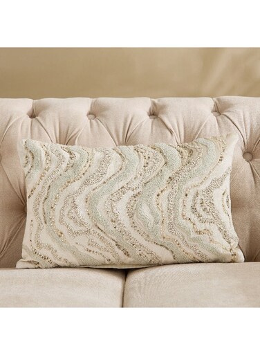 Box Wave Pattern Filled Cushion - 30x50 cm