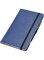 FIS fsnb1321bld301 96 sheets italian pu cover ivory paper single ruled notebook with elastic band and black ink pen, 13 cm x 21 cm size, blue