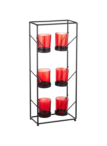 Harmony Glass Candle Holder With Metal Stand - 6 Piece Set