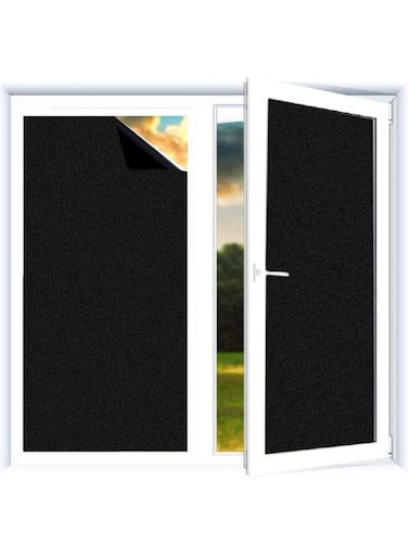 ChicAbode Stick On Blackout Blinds, Blackout Window Blinds, Light Blackout Uv Resitant Privacy Without Gel, Easy to Remove, for Windows, Balcony Doors, Sloping Roof, 45x100, Black