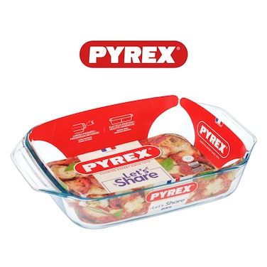Pyrex Irresistible 2.1L Rectangular Glass Roaster - Oven, Microwave &amp; Freezer Safe