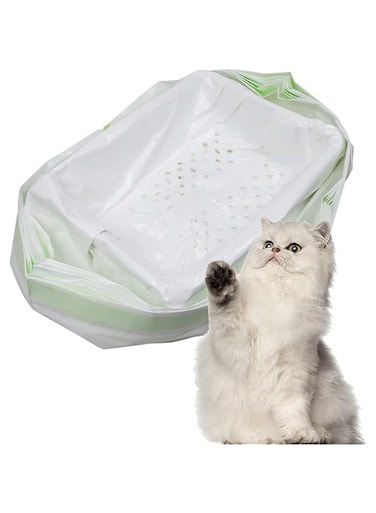 NALACAL Cat Litter Box Liners, Jumbo Extra Durable Large Drawstring Kitty Litter Pan Bags Cat Waste Litter Bags Pet Cat Supplies(L)