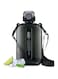 Azonee 750ml Sports Water Bottle, Leak-Proof Flat Water Bottle, Flat Water Bottle To Carry In Bag, Personalized Water Bottle, Bpa-Free Plastic Water Bottle (Black)
