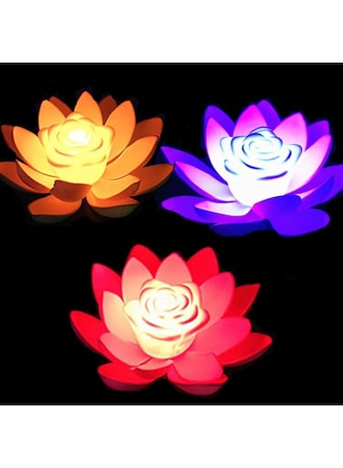 FGXY 3pcs LED Lotus Light, Artificial Lotus Floating Light, Waterproof Floating, Flower Night Lamp, Battery Operated Mixed Colors, for Party Centerpieces, Ponds, Pools, Landscape Landscaping