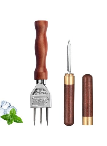 Pick - Three Pronged Ice Pick, Stainless Steel Ice Pick with Wood Handle, Durable Carving Bartender Tool &Atilde;&cent;&Atilde;&cent;&acirc;&euro;&scaron;&Acirc;&not;&Atilde;&cent;&acirc;&sbquo;&not;&Aring;&ldquo; ICPK0003 (7.2 Inch)