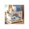 2-Tier Dish Drying Rack with Utensil Holder, 42cm Kitchen Organiser with Glass Storage, Black