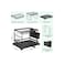 2-Tier Dish Drying Rack with Utensil Holder, 42cm Kitchen Organiser with Glass Storage, Black