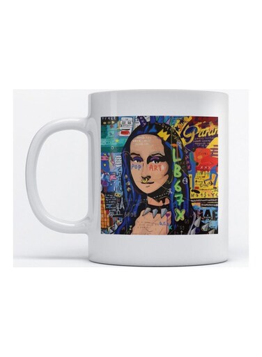 Mug Pop Art Mona Lisa for Coffee and Tea White