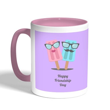 Friendship Day Printed Coffee Mug, Pink 11 Ounce