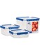 Cosmoplast Lock2Go Square Food Lock Containers 3 Pcs. Set
