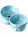 Y YHY Ceramic Cat Food and Water Bowl Set, Tilted Elevated Bowls, No Spill, 2 Bowls, Blue