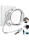 10ft LED Retractable Dog Leash, 360&deg; Tangle-Free, with Hands-Free Option, Poop Bag Holder, and Anti-Slip Handle. Suitable for Dogs up to 110lbs (White)