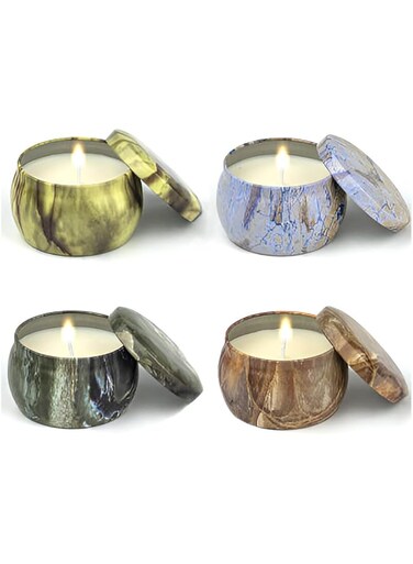 SHOPPING VIBES Your One Stop Shop Soy Wax Aromatherapy Candle Set of 4: Stylish Decoration &amp; Wellness. Used for Elegant Interiors, Relaxation, and Romantic Ambience! (Lemon - Cherry - Berry - Coconut)