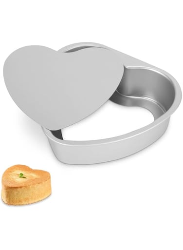 Azonee Heart Shaped Cake Pan, 8 Inch Aluminium Cake Baking Pans, Muffin Cheesecake Mold Bakeware with Removable Bottom, Nonstick Heart Shaped Molds for Kitchen Birthday Valentine Day Wedding