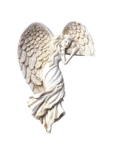 Fajia Widget,Door Frame Angel Wings Sculpture Left Angel in Your Corner Resin Wall Sculpture Crafts for Home Decoration Party Memorial Tribute Remembrance Funeral