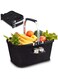 NALACAL Folding Large Picnic Basket Shopping Basket, Portable Market Basket with Handle, Fruit Vegetable Gathering Basket, Reusable Collapsible Basket Grocery Bag Storage Organizer Basket, Black