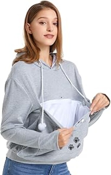 LINYUCHEN Cat Dog Pouch Hoodie Large Pet Pouch Sweatshirt Puppy Kitten Holder Carrier Pullover Shirt Unisex Hoodies