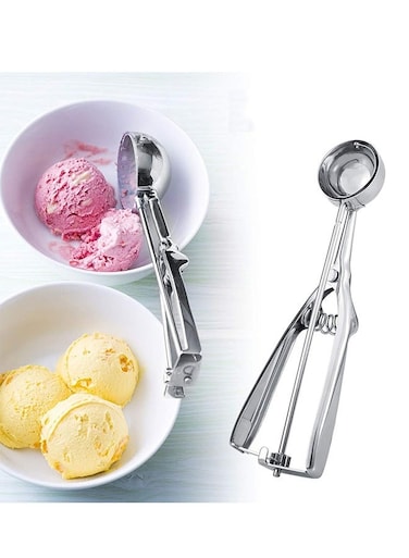 Scoop Stainless Steel Ice Cream Scoop With Trigger - Fits Right &amp; Left Handed People - Melon Baller, Small Meatball