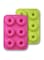 Silicone Donut Molds, 2-Pack of Non-Stick Food Grade Silicone Pans for Doughnut Baking &ndash; Green and Pink