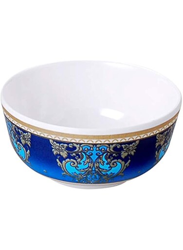 DINEWELL MELAMINE ROYAL D&Eacute;COR SIDE BOWL, 4 INCH , BLUE/WHITE, DWB5007RD ,1 PC