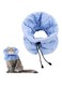 Cat Recovery Collar, Soft Cotton Adjustable Cat Cone, Anti-Lick Cat Neck Cone, After Surgery Protective Collar, Lightweight for Cat Kitten Small Dog (Baby blue, S)