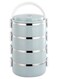 4 Stackable Lunch Box, Portable Stainless Steel Bento Box Food Storage Portable Thermal Cylinder With Silicone Sealing Ring Design, for Workers, Picnic, School, Office (Blue)