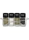 Fissman Spice Jar Set of 4 with Chrome Steel Stand, Manual Shaker, Stainless Steel and Glass Body Spice Dispenser Refillable, All Spices are Perfect Like Pepper, Sea Salts Pink Salt