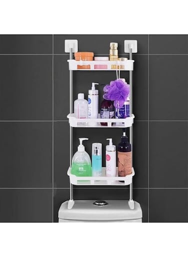 Over Toilet Tank Shelf, Toilet Shelf, Punch-Free Multifunctional Storage Rack with Support Feet Bathroom Accessories