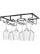 Wine Glass Rack,Under Cabinet Stemware Wine Glass Holder Glasses Storage Hanger Metal with 3 Rows for Bar Kitchen (Black)