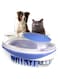 Oasisgalore 2-in-1 Bathing Massage and Grooming Brush: Effortless hair removal tool for cats and dogs - Pet cleaning and beautifying supplies(Blue)