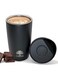 EcoOak Travel Coffee Mug   Reusable Insulated Coffee Mug   350ml 12oz   Stainless Steel Coffee Tumbler, Gifts for Women Men Him Her (1, Black)
